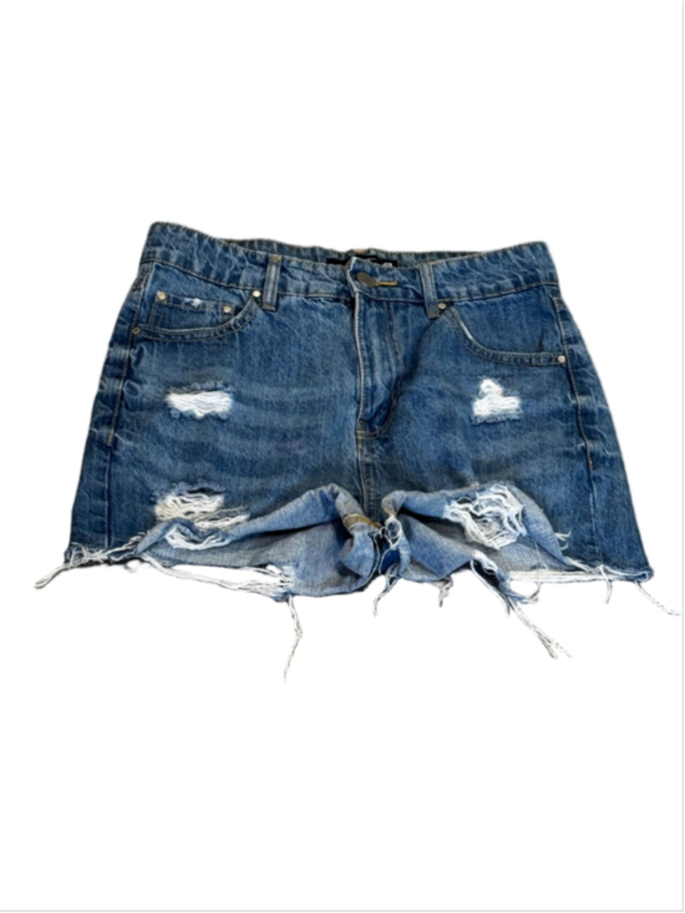 Blue Age High Waist Denim Distressed Shorts